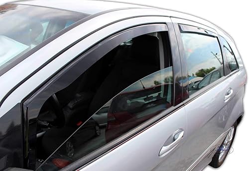 J&J AUTOMOTIVE | Heko Deflecteurs d'air Déflecteurs de Vent Compatible avec B-Klasse W245 2005-2010, Ensemble 4 pi?Ces, Aérodynamique, Montage Facile - Poukt
