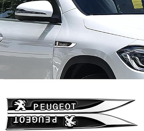 AIYING Autocollants D'emblème Latéral Chromé Carrosserie de Voiture, Autocollants D'insigne D'emblème D'aile Latérale, Décoration Accessoires, pour Peugeot 107 108 206 207 308 307 508 2008 3008 - Poukt