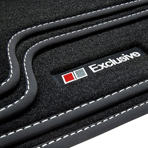 tuning-art Exclusive Line Tapis de Sol de Voitures adapté pour Audi TT 8J Coupe 2006-2014, Couture:Argent - Poukt