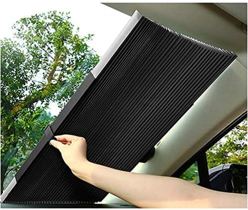 Pare-soleil télescopique pour voiture - Pare-soleil intérieur - En aluminium - Ventouse - Protection UV - Pour petites voitures, SUV, camions (80 cm) - Poukt