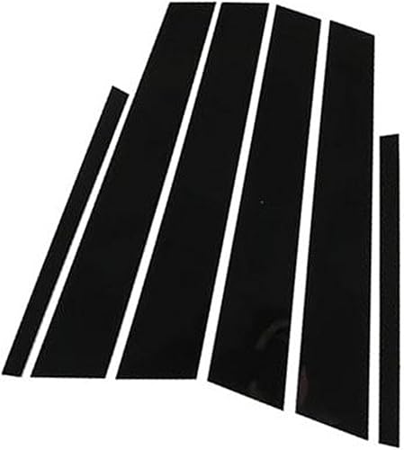 MKVAXR Lot de 6 Garnitures de Couverture de Montant de fenêtre de Porte de Voiture, for Peugeot, 207 2006-2012, A-Noir Accents extérieurs pour fenêtres(Black A-Black) - Poukt