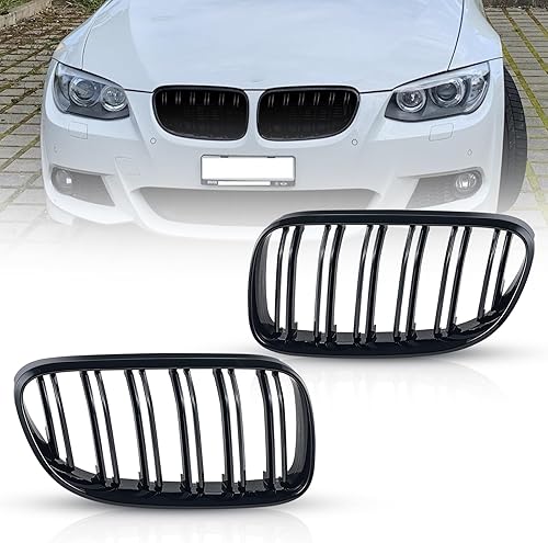 TOPTHAN E92 Grille de calandre rénale Convient pour BMW 3 Series Type E92 (Coupé) and E93 (Cabriolet) year of manufacture 04/2010-09/2013 (only LCI) Grille Brillante - Poukt