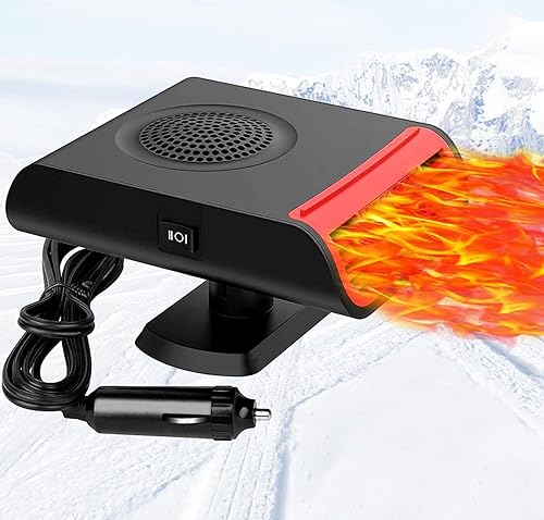 Showvigor Chauffage de Voiture, 12V 150W Chauffage De Ventilateur Voiture Portable 2 en 1, Chauffage Desembuage Voiture Dégivreurs pour Camping RV Voiture - Poukt