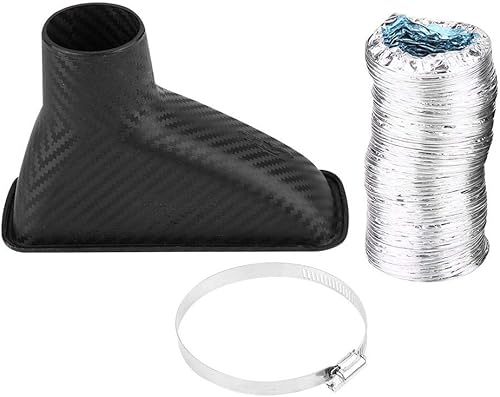 Kit de Tuyau D'admission D'air Turbo, Admission D'air Turbo Universel Voiture Modifiée Pare-chocs avant Prise D'air Turbo Prise D'air Turbo Turbine Entrée Tuyau Entonnoir Outil (Square) - Poukt