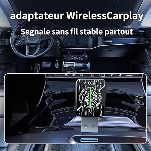 HEYINCAR+ Adaptateur Carplay sans Fil pour iPhone/Andorid, Mise à Niveau 2025, clé USB CarPlay, Facile à Brancher et à Jouer, Compatible avec Les Voitures à partir de 2016 et iPhone iOS 10+ - Poukt