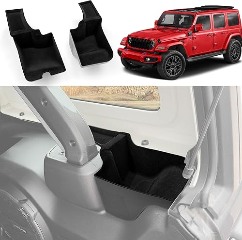 Utiiy Bac de rangement de roue pour Jeep Wrangler JL JLU 4XE 2018 à 2023 - Plateau de rangement latéral pour accessoires de porte Wrangler JL 4 portes (gauche + droite, ne convient pas au modèle 2024) - Poukt