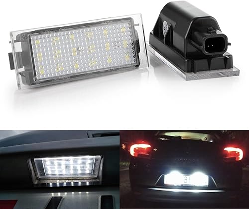 Bynome Éclairage de plaque minéralogique LED CanBus sans erreur Plaque d'immatriculation pour Renault Twingo Clio 4 Megane 3 4 modèles scéniques Captur Espace Laguna Latitude Master Mode Grand modèle - Poukt