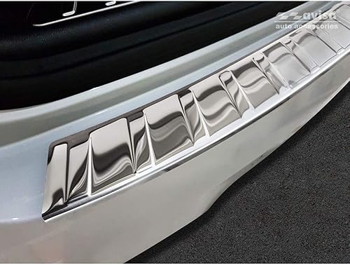 Avisa Protection de seuil arrière inox noir compatible avec Volvo XC60 II 2017-2021- & FL 2021- incl. R-Design 'Ribs' - Poukt