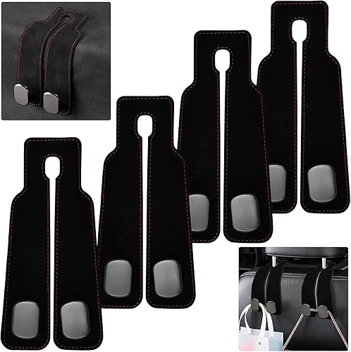 KYYGKY 4 PCS Crochet pour Appuie-Tête de Siège de Voiture, Crochet Double pour Dossier de Siège de Voiture, Crochet de Rangement Voiture, Crochet de Stockage de Voiture, Accroche Sac pour Voiture - Poukt