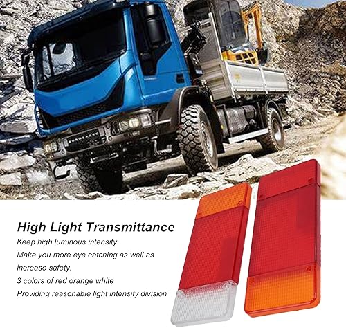 Couvercle de Lentille de Feu Arrière de Camion, 1 Paire de Boîtier de Feu Arrière de Camion, Couvercle Gauche Droit Rouge Orange Blanc de Remplacement pour Iveco Eurocargo Daily - Poukt