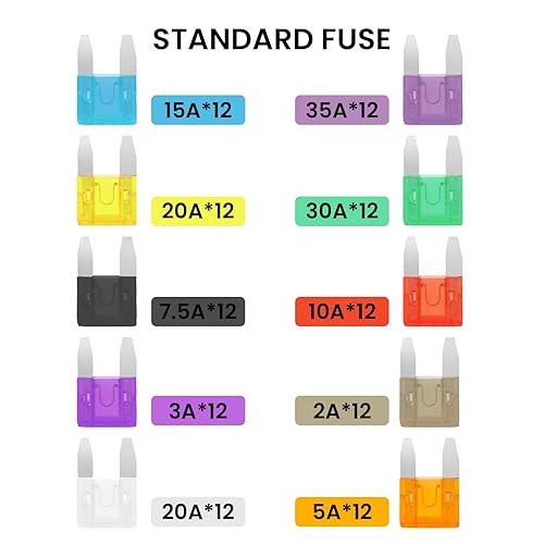 COCOMAX 120 Pcs Fusible Voiture Set, Fusibles pour Auto en 10 Tailles, Fusible Enfichable Avec 1 Tire-Fusible pour Voiture/RV/Camion/Moto/Bateau(2A 3A 5A 7.5A 10A 15A 20A 25A 30A 35A) - Poukt