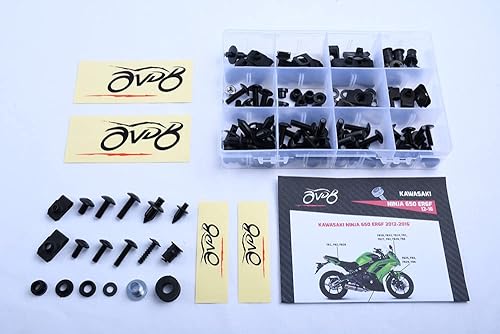avdb-Moto KIT Visserie AVDB pour Montage carénage Complet Compatible avec ER6F 2012-2016 (Gris/Titane) - Poukt