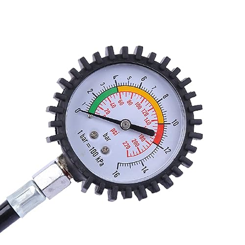Youery 220 PSI ManomèTre Pression Des Pneus,Mini Pour ManomèTre Jauges De Pression Des Pneus,Tuyau Flexible Testeur de Compteur de jauge de Pression Compatible avec Le vélo de Moto Camion de Voiture - Poukt