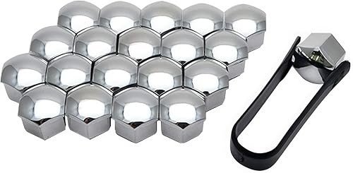 Capuchons Protection Hexagonal, 20X 17mm argenté écrou de roue de voiture capuchon de boulon universel - Poukt