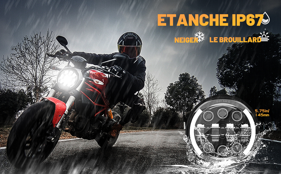 faro moto phare led moto rond feux avant led moto phare led pour moto phare moto led
