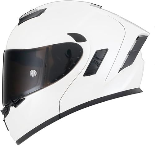 Woljay Flip Up casque moto modulaire double visière casques intégraux moto intégrée pour adultes hommes femmes course de rue DOT ECE 22-05 Approuvé (Matte Black,L) - Poukt