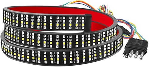 Riloer Barre Lumineuse de hayon de Camion à Quatre rangées de 1,5 m/60,0 Pouces, feu arrière de Marche arrière de Frein de Clignotant - Poukt