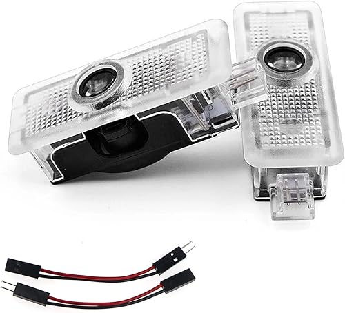 IGEAIIE Lot de 2 lampes LED sans fil pour portière de voiture - Projecteur de logo - Lumières fantômes compatibles avec les séries 3/5/6/7/X1/X2/X3/X4/X5/X6/X7/Z/M/GT - Poukt