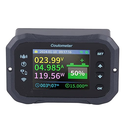 Moniteur de Batterie, Télécommande WIFI 10-100V 400A, Voltmètre, Ampèremètre, Moniteur de capacité de Batterie pour Camping-car - Poukt