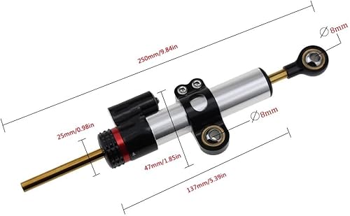 WOLWES Amortisseur Direction pour pour MT-09 pour Tracer 900 pour Tracer 900GT Stabilisateur Réglable Amortisseur Direction avec Support Montage CNC Accessoires Moto (Color : Black Bracket) - Poukt