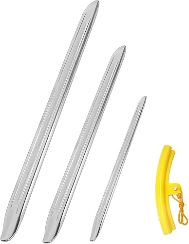 Satisby Démonte-Pneu 40cm 30cm 25cm, Démonte Pneu Moto Acier au Carbone chromé avec 1Pcs Protection De Jante de Voiture, kit d'outils de Levier de Changement de Pneu pour Voiture de Moto de vélo - Poukt