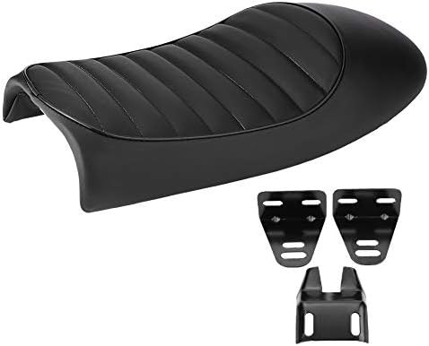 Dioche Coussin de Siège Passager Moto, Moto Hump Selle Café Racer Coussin De Siège Vintage, Moto PU Cuir Vintage Café Racer Refit Siège Plat Selle Coussin pour CG125 GN CG CG CB400SS(Type B) - Poukt