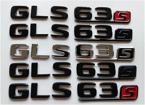 MAKAZHZZRM Lettres de Police Plates Noires chromées adaptées for emblèmes de numéros de Coffre arrière Mercedes Benz W166 W167 GLS63 S AMG(Chrome) - Poukt