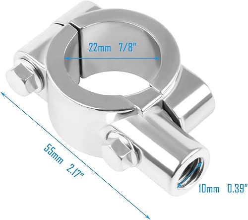 Godimg support de rétroviseur pour guidon de moto M10,2x7/8''(22mm) Chrome,pour Kawasaki Suzuki ATV 4 Wheeler Quad Dirt Pit Pocket Bike Scooter - Poukt