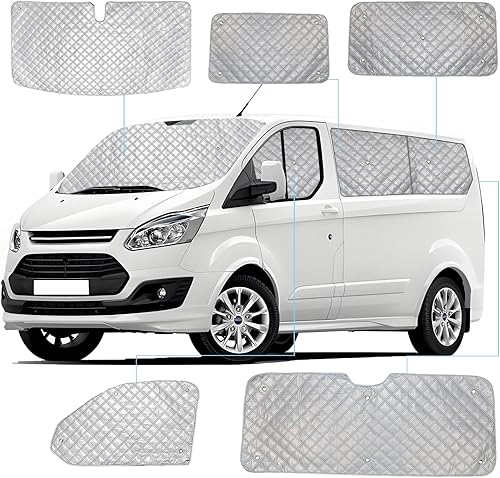 Pare Soleil Pare Brise pour Ford Transit Custom 2012-2022 SWB,8Pcs Pare Soleil Voiture Pare Brise, Protection Soleil Voiture Interieur, Protection Solaire, Protection UV, Isolation Thermique - Poukt