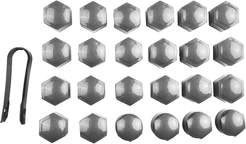 Lot de 24 cache-écrous hexagonaux pour roues de 22 mm avec outil de démontage pour Opel Insignia - Poukt