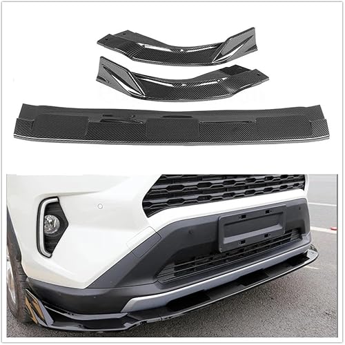 Lèvre De Becquet De Pare-Choc Avant pour Toyota, pour RAV4 2019 2020 2021 2022 2023 ABS, Aspect Fiber De Carbone, Plaque De Séparation Inférieure Aileron Avant - Poukt