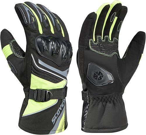 Scoyco Gants de Moto d'hiver Gants d'équitation imperméables à l'écran Tactile Gants de Ski et de Snowboard Gants Chauds par Temps Froid pour VTT Scooter Motoneige Cyclisme - Poukt
