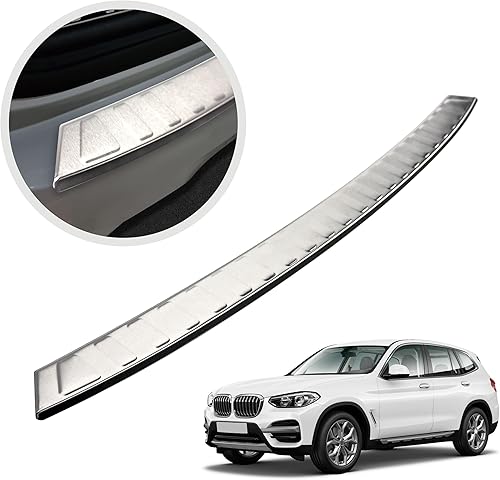 CHROMEMASTER | Protection de Pare-Chocs arrière | Compatible avec BMW X3 G01 2017+ | Acier Inoxydable brossé, Argent Mat | Protection de seuil de Coffre pour protéger Votre Voiture des Rayures - Poukt