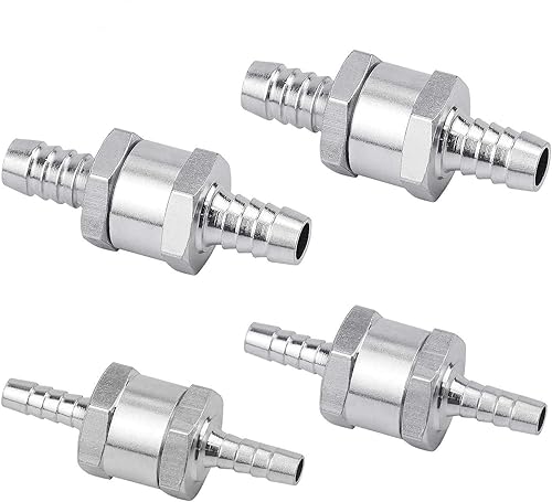 FEIGO Set de 4 Clapet Anti-retour Gasoil 6/8/10/12mm, Valve à Carburant en Alliage d'aluminium avec Flèche pour pour Essence Diesel Voiture Bateau Moto - Poukt