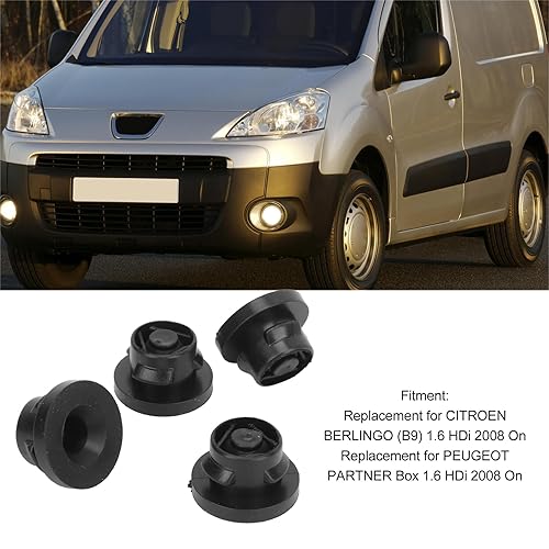 Lot de 4 œillets en Caoutchouc pour Boîte de Filtre à Air 1422A3, pour Citroën BERLINGO 1.6 HDi, avec Remplacement OE 1422A3, pour BERLINGO (B9) 1.6 HDi 2008, PARTNER Box 1.6 HDi - Poukt