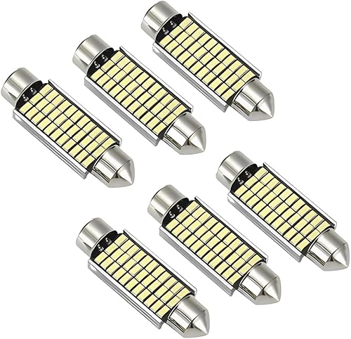 WUSJCOF 6 Pièces LED Intérieur Voiture, Éclairage Intérieur Super Lumineux Plug and Play, Avec Dissipation Thermique à l'Arrière (41 mm) (Blanc) - Poukt