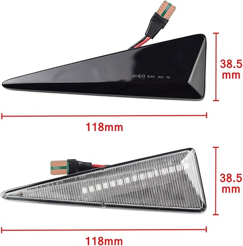 Huhpa 2 pièces clignotant dynamique clignotant latéral for Renault MK4 Vel Satis vent Avantime Megane 2 scénic 2 Espace 4(Dynamic Crystal) - Poukt