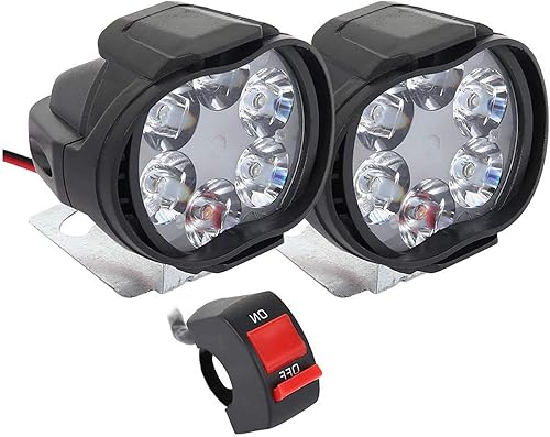 GOJEMA Phare Moto Feux Additionnels LED, 2Pcs Phares Avant Phares Supplémentaires pour Moto 12V Anti Brouillard Projecteur Spot avec Interrupteur pour Truck Moto Quad Scooter - Poukt