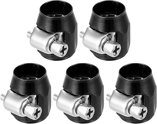 X AUTOHAUX Lot de 5 colliers de serrage hexagonaux AN4 connecteur pour tuyau de voiture en caoutchouc flexible avec adaptateur de bande de vis pour huile, carburant, eau, tube argenté - Poukt