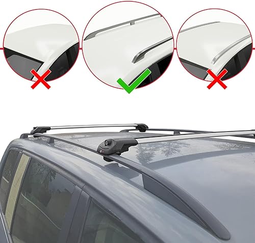 accessorypart Compatible avec Dacia Duster 2 (HM) 2018-2024 ACE-1 Barres de Toit Railing Porte-Bagages de Voiture Gris Aluminium 2 Barres - Poukt
