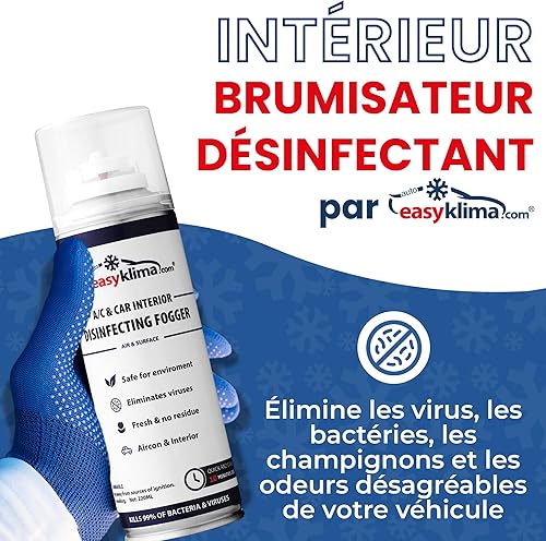 EasyKlima® Fogger: nettoyant intérieur et désodorisant pour voiture. Élimine les mauvaises odeurs et rafraîchit la climatisation en seulement 10 minutes. - Poukt