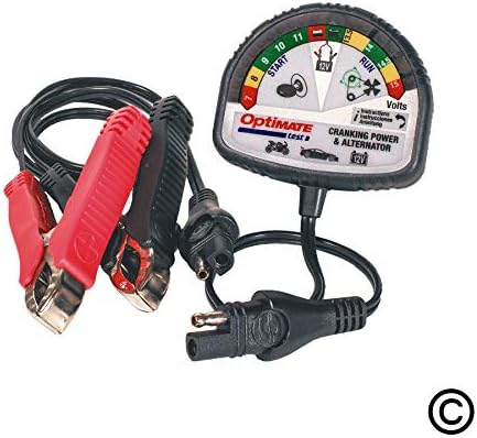 OptiMate TecMate Test TS-120, Cranking & Alternator - Testeur 12 V pour l’état de Charge de la Batterie, Les Performances de la pédale de démarrage et Le système de Charge du véhicule. - Poukt