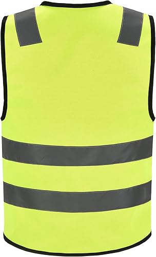 AYKRM 4c Adulte Haute Visibilité Salut Vis Gilet Gilet Workmans Sécurité Salut Vis Gilet (XL, JAUNE) - Poukt