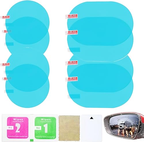 Film Protection Contre Pluie Rétroviseur, ACTOYS 8 PCS Films de Protection pour Rétroviseur, Voiture Anti Buée Anti Pluie, Housse de Pluie pour Rétroviseur de Voiture - Poukt