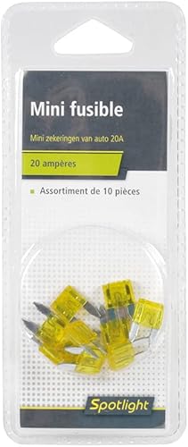 OROK - Lot de 10 Mini fusibles 20A enfichables Vert, fusible Voiture 20A, Mini fusible Plat - pour Tous Types de véhicules (véhicules Utilitaire, engins agricoles) - Fusibles Plats pour Auto - Poukt