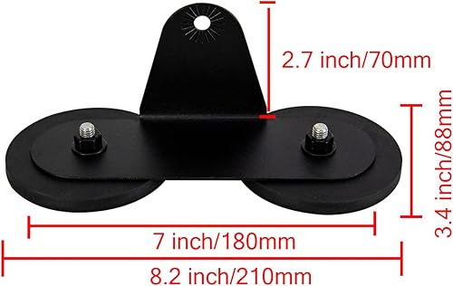 Willpower Lot de 2 supports de montage magnétiques universels à ventouse pour barre lumineuse LED droite incurvée montée latérale, feux de brouillard sur le toit du capot - Poukt