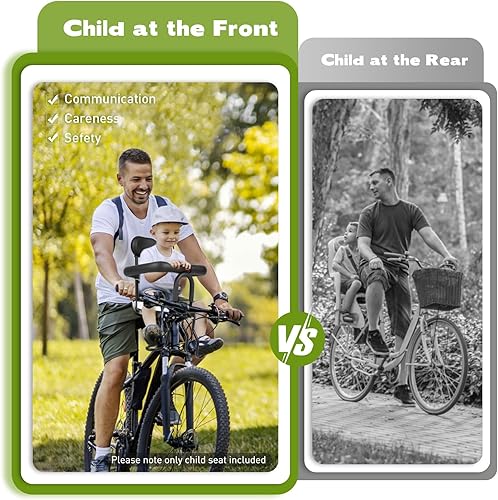Siège de vélo avant pour enfant à partir de 6 mois à 3 ans - Charge maximale : 40 kg - Selle enfant avec pédales - Unisexe - Avec ceinture de sécurité pour vélo de route et VTT - Poukt