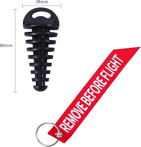 NIYATA Bouchon d'échappement de Lavage, Bouchon pour Pot d'échappement pour Moto,avec Porte Clés, Bouchons d'échappement de Moto Silencieux en Caoutchouc - Poukt