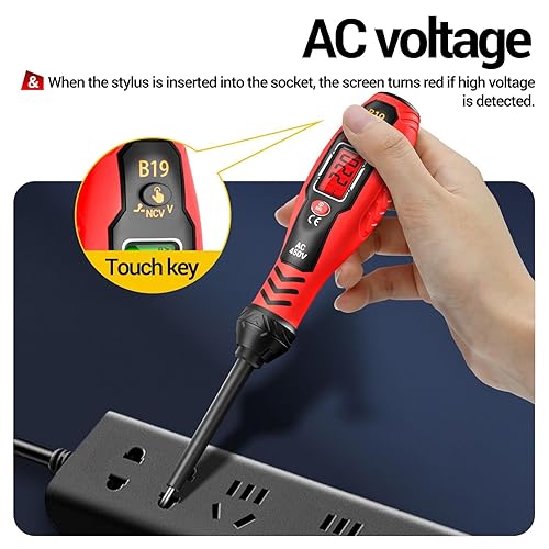 xowwyue Stylo Détecteur de Tension - Détecteur Intelligent de Circuits Électriques,Stylo Tournevis Numérique Portable Double Fonction pour Usage Automobile et Industriel - Poukt