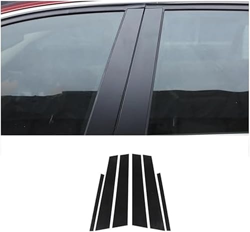 MKVAXR Lot de 6 Garnitures de Couverture de Montant de fenêtre de Porte de Voiture, for Peugeot, 207 2006-2012, A-Noir Accents extérieurs pour fenêtres(Black A-Black) - Poukt